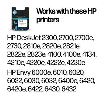 Tinteiro HP 305 tri-color Original, ciano, magenta, amarelo, 1 unid., 100 páginas