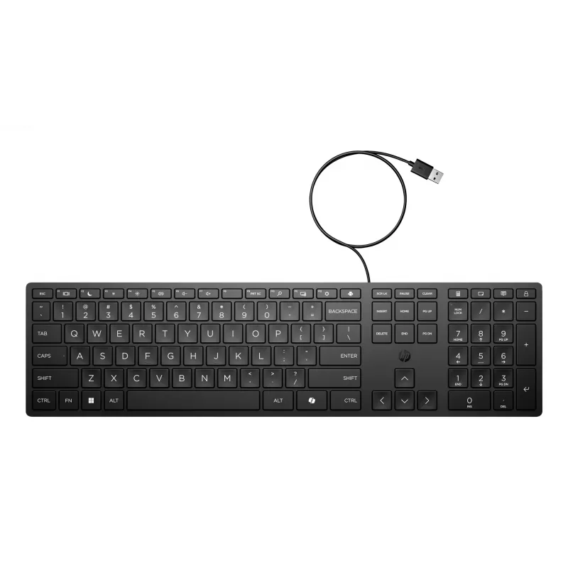 Teclado HP Wired Desktop 320K full-size USB preto cabo 1,8 m
