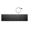 Teclado full-size USB com fios HP Wired Desktop 320K — preto, cabo 1,8 m