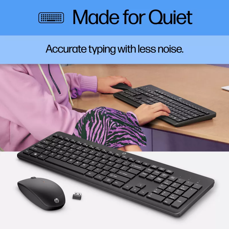 Conjunto de rato e teclado sem fios HP 230, preto, rato incluído