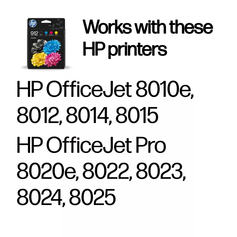 HP 912 pack de 4 tinteiros preto/ciano/magenta/amarelo Original