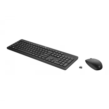 Conjunto de rato e teclado sem fios HP 235, full-size (100%), sem fios, RF Wireless, preto, rato incluído