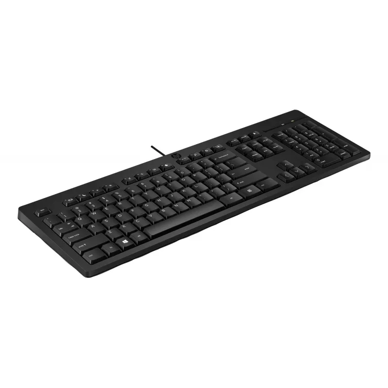 Teclado full-size com fios HP 125 – USB, membrana, preto