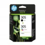 Cartucho de tinta HP 305 pack de 2 capacidade padrão preto tricolor