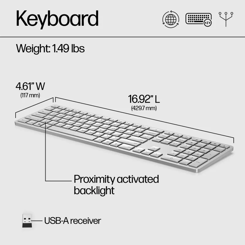 Teclado sem fios programável HP 970