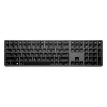 Teclado sem fios tamanho completo HP 975 — RF Wireless + Bluetooth, preto, layout 100%
