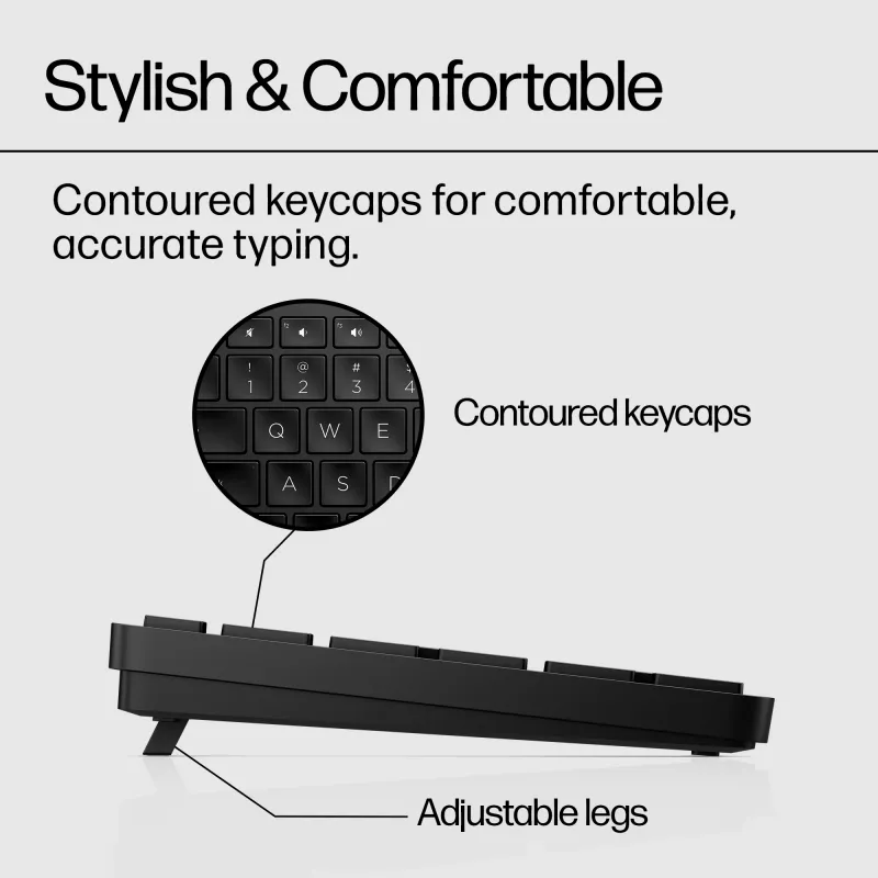 Teclado sem fios programável HP 450 tamanho completo RF Wireless USB preto