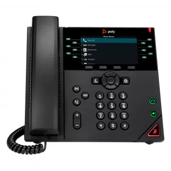 Telefone IP HP Poly VVX 450 12 linhas e compatível com PoE, telefone IP, preto, auscultador com fios, 12 linhas, LCD, 10,9 cm (4,3 polegadas)