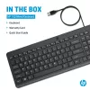 Teclado com fios HP 150 tamanho completo USB preto 664R5AA#ABD