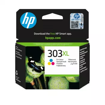 Cartucho de tinta original HP 303XL alto rendimento tricolor, ciano, magenta, amarelo, 1 unid., 415 páginas