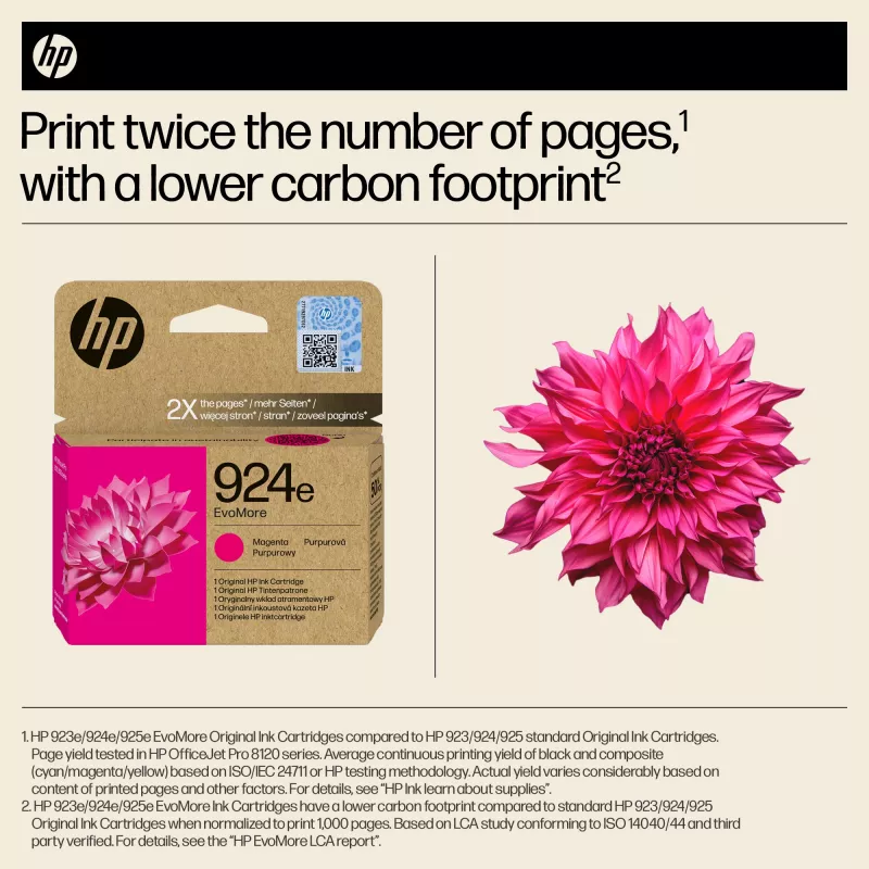 Cartucho de tinta original HP 924e EvoMore magenta, magenta, 1 unid., 800 páginas