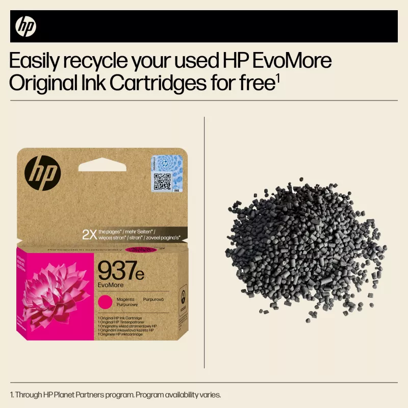 Tinteiro HP 937e EvoMore Magenta Original, Magenta, 1 unid., 1650 páginas