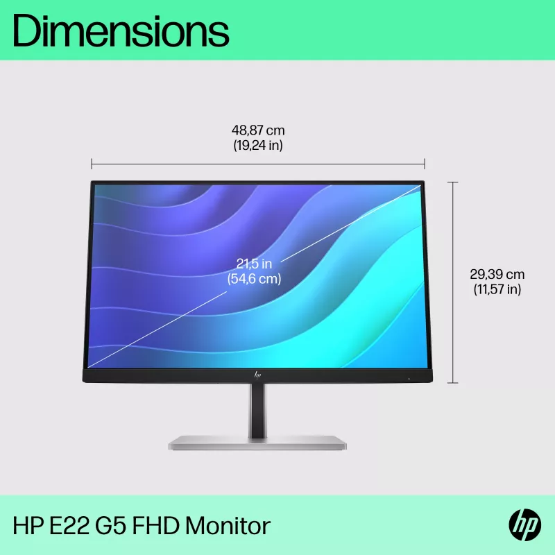 HP E-Series E22 G5 FHD monitor, 54,6 cm (21,5 polegadas), Full HD, LCD, 5 ms (recondicionado)