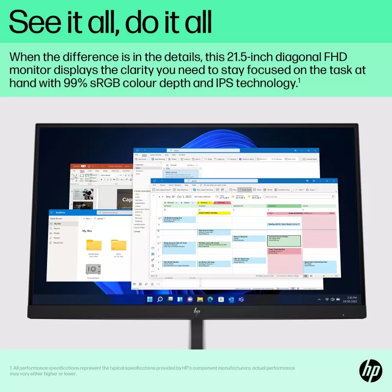 HP E-Series E22 G5 FHD monitor, 54,6 cm (21,5 polegadas), Full HD, LCD, 5 ms (recondicionado)