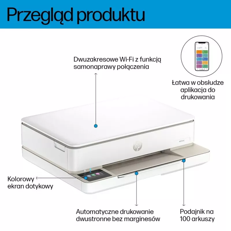 Impressora multifunções HP ENVY 6120e com impressão a cores por jato de tinta térmico