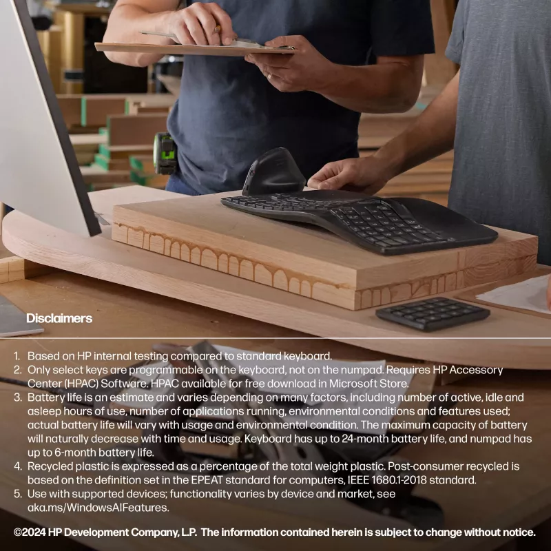 Teclado ergonómico sem fios HP 965