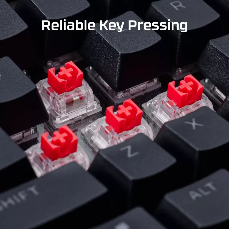 Teclado gaming mecânico Kingston (HyperX) Alloy Rise 75 – layout compacto 75%, com fios, Modelo 7G7A4AA#ABD