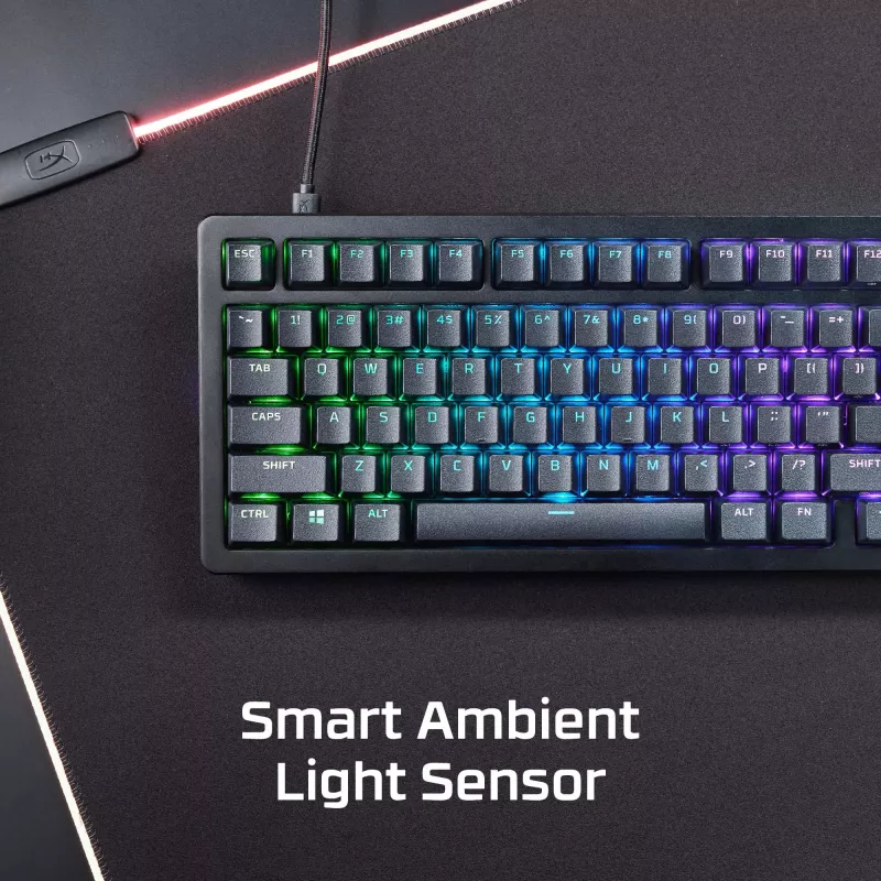 Teclado gaming mecânico Kingston (HyperX) Alloy Rise 75 – layout compacto 75%, com fios, Modelo 7G7A4AA#ABD