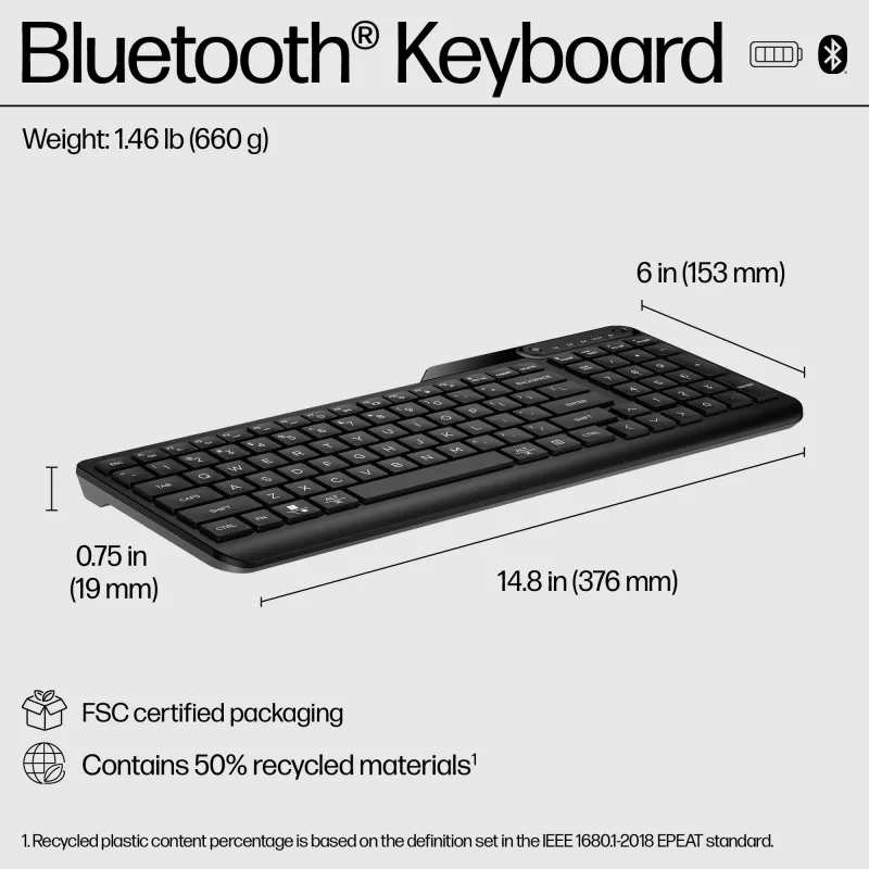Teclado Bluetooth multi-dispositivo HP 460