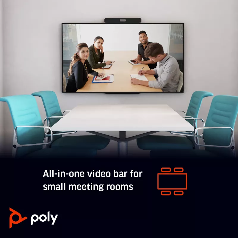 Videobar tudo-em-um POLY Studio X30 4K Ultra HD 60 fps zoom 5x