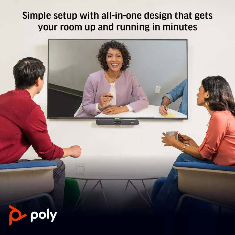 Videobar tudo-em-um POLY Studio X30 4K Ultra HD 60 fps zoom 5x