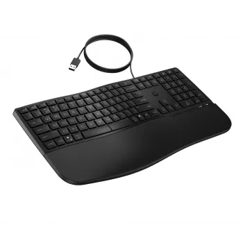 HP 480 teclado com fios conforto tamanho completo USB preto 1,5 m