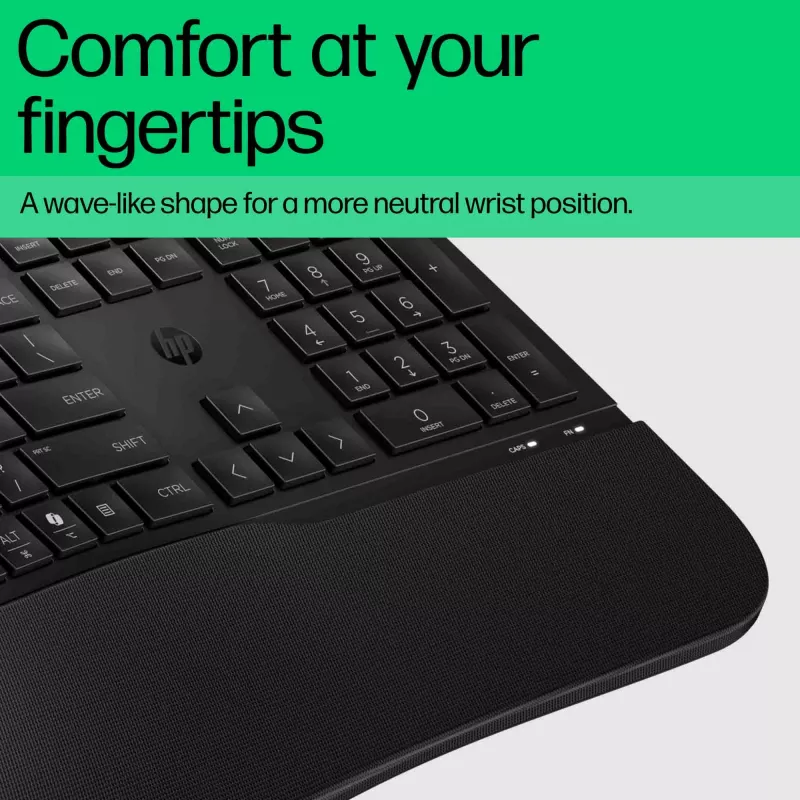 HP 480 teclado com fios conforto tamanho completo USB preto 1,5 m