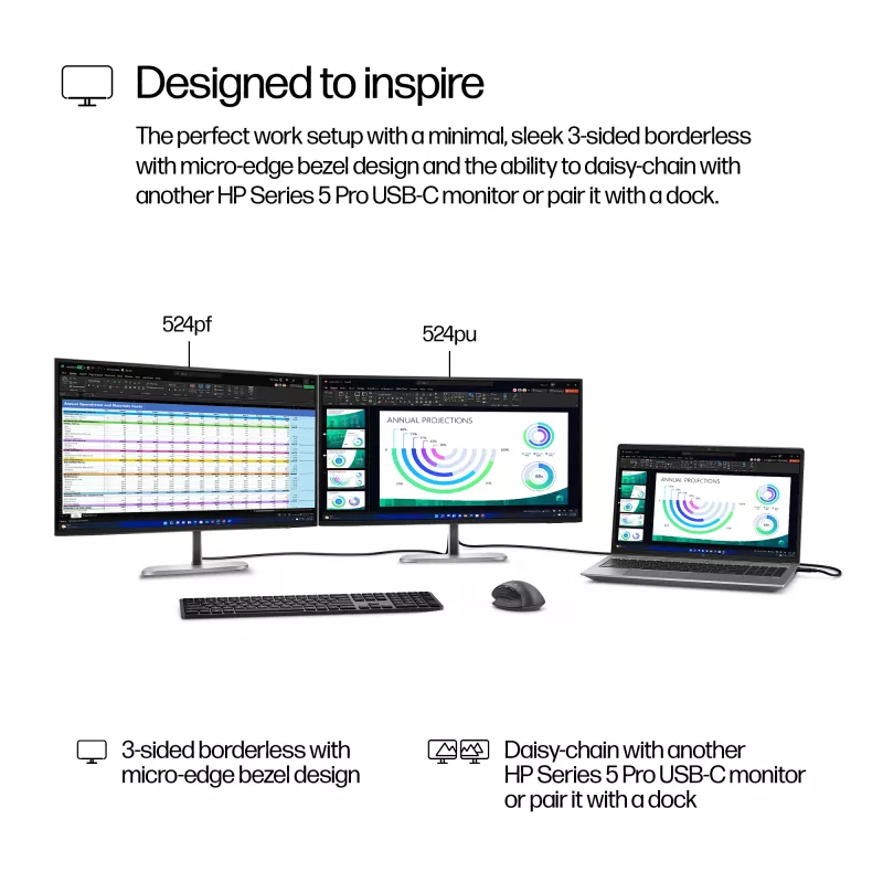 Monitor HP Series 5 Pro 23,8 polegadas FHD - 524pf, 60,5 cm (23,8 polegadas), Full HD, LCD, 5 ms, preto