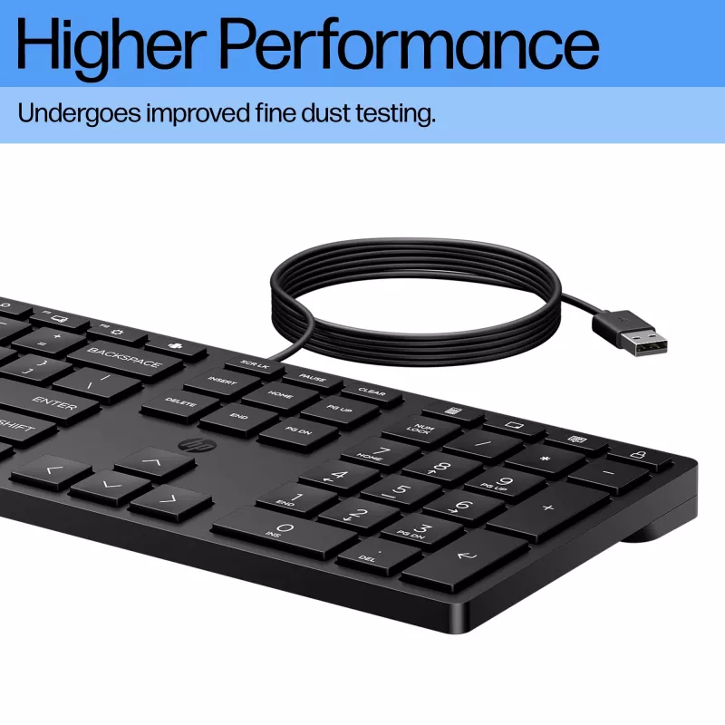 HP Wired Desktop 320K teclado tamanho completo USB membrana preto