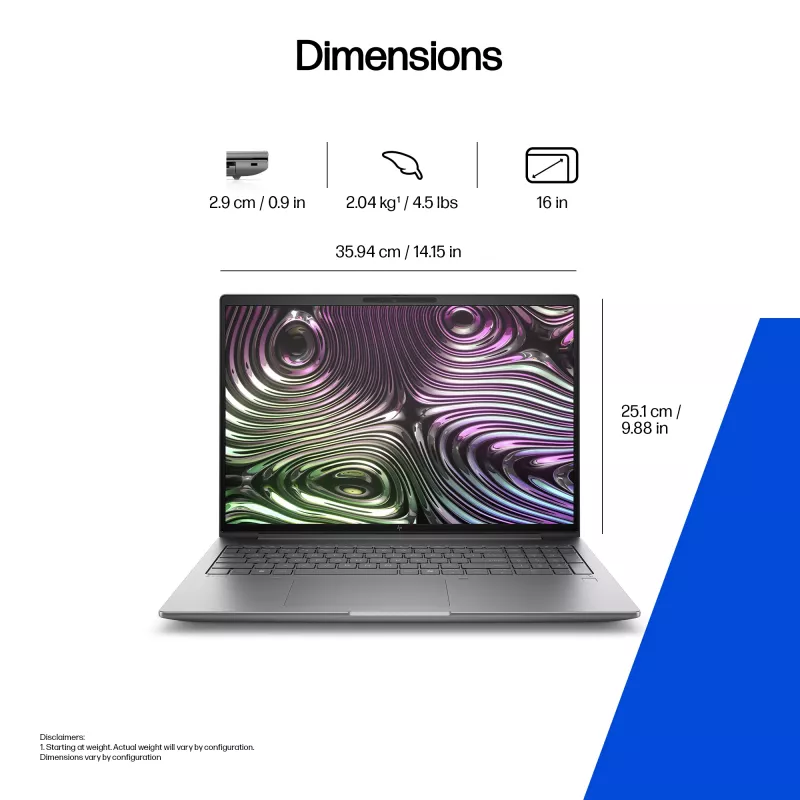 Estação de trabalho móvel HP Zbook X G1i Intel Core Ultra 7 32GB 1TB Nvidia RTX PRO 2000 Windows 11