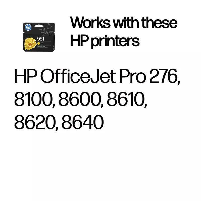 HP 951 Tinteiro original amarelo – amarelo pigmentado, 8 ml, rendimento standard