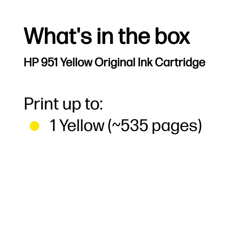 HP 951 Tinteiro original amarelo, amarelo, 1 unid., 535 páginas