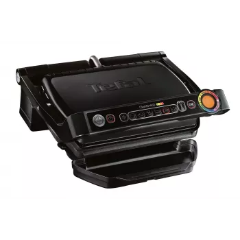 Grelhador de contacto Tefal GC7148 — 2000 W, caixa em aço inoxidável, retangular, termostato ajustável, superfície de grelhar, 365×365×175 mm
