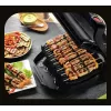 Grelhador de contacto Tefal GC7148 — 2000 W, caixa em aço inoxidável, retangular, termostato ajustável, superfície de grelhar, 365×365×175 mm