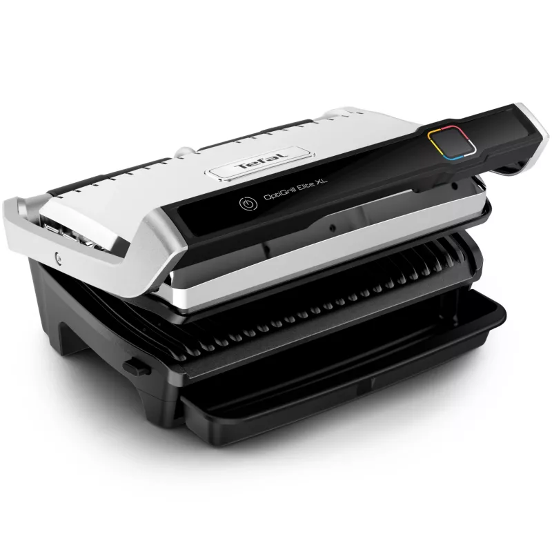 Grelhador de contacto Tefal OptiGrill Elite XL GC760D — aço inoxidável, 800 cm² de superfície de grelhador, 2200 W