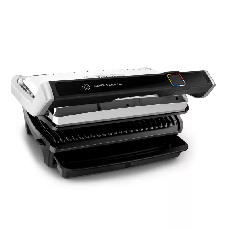 Grelhador de contacto Tefal OptiGrill Elite XL GC760D — aço inoxidável, 800 cm² de superfície de grelhador, 2200 W