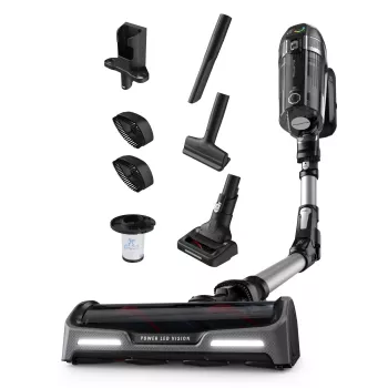 Aspirador vertical 2 em 1 Rowenta X-Force RH9958 com bateria, a seco, HEPA, sem saco, 0,9 L, preto, cinzento