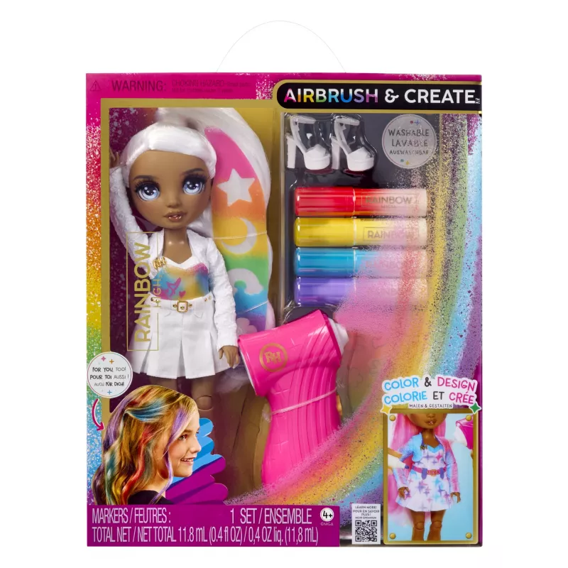 Bonecas de moda Rainbow High Air Brush & Create - Olhos cinzentos, boneca de moda, feminino, 4 ano(s), rapaz/rapariga, multicolor