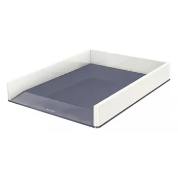 Bandeja de correspondência Leitz WOW Dual Colour, plástico, metálico, branco, A4, 267 mm, 336 mm, 49 mm
