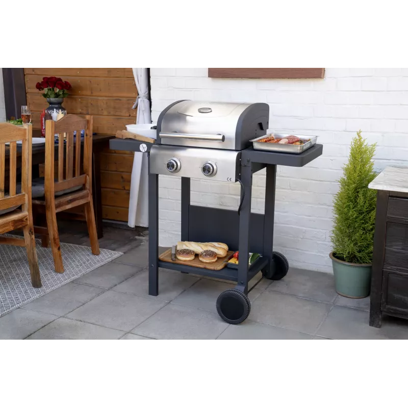 Carrinho de grelhador Unold 58595 Barbecue BUDDY Cart elétrico preto, aço inoxidável 2600 W