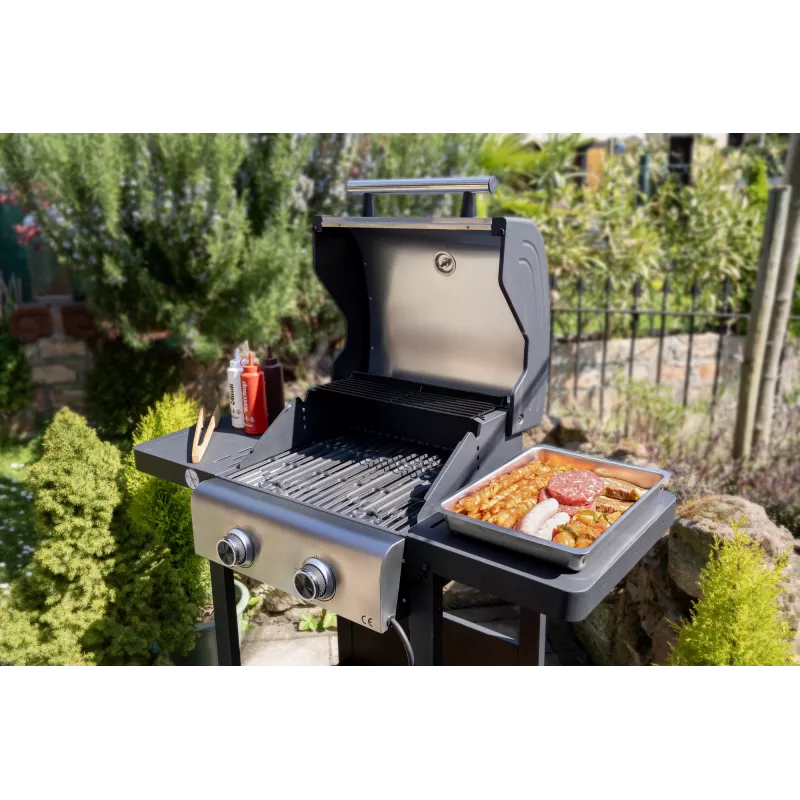 Carrinho de grelhador Unold 58595 Barbecue BUDDY Cart elétrico preto, aço inoxidável 2600 W