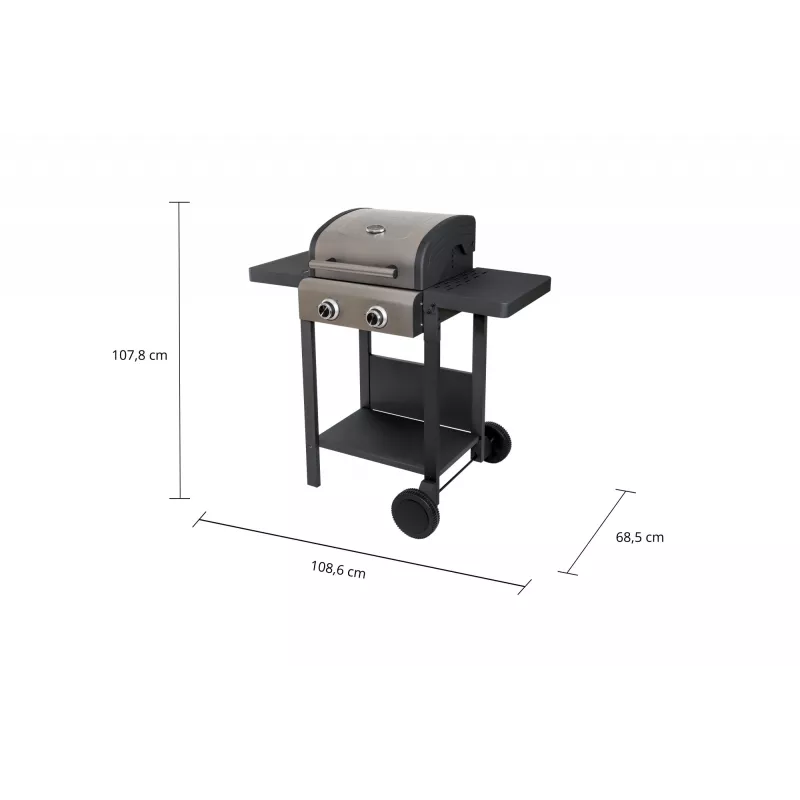 Carrinho de grelhador Unold 58595 Barbecue BUDDY Cart elétrico preto, aço inoxidável 2600 W