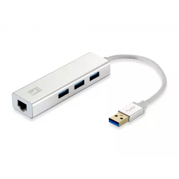 Adaptador de rede USB Gigabit LevelOne, hub USB
