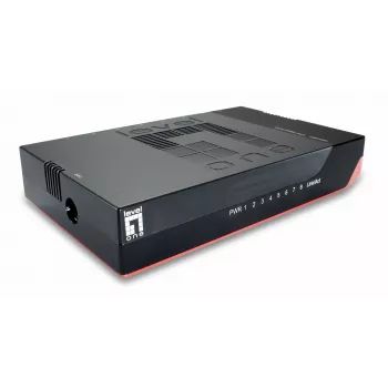 Switch Gigabit LevelOne 8 portas, não gerido, Gigabit Ethernet (10/100/1000), full duplex, montagem na parede possível