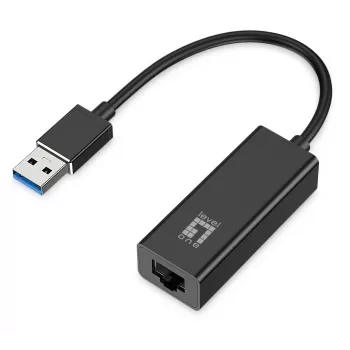 Adaptador de rede USB Gigabit LevelOne USB-0401, com fios, USB, Ethernet, 1000 Mbit/s, preto
