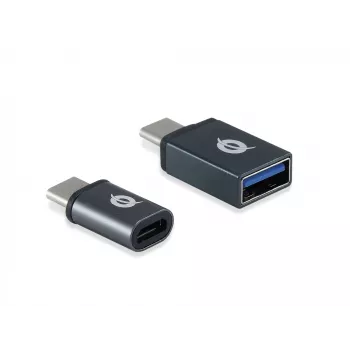 Adaptador OTG Conceptronic DONN04G USB-C para USB A/MicroB pack de 2, 10 Gbps (C-A), 480 Mbps (C-MicroUSB)