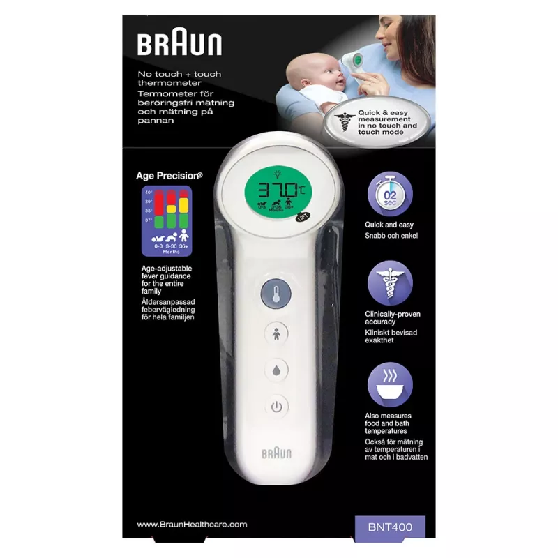 Braun BNT400 termómetro de testa sem contacto branco