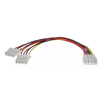 Cabo de alimentação interno em Y InLine 1x 5,25 polegadas Molex / 2x 5,25 polegadas Molex 0,20 m