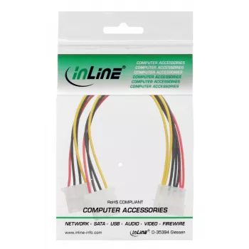 Cabo de alimentação interno em Y InLine 1x 5,25 polegadas Molex / 2x 5,25 polegadas Molex 0,20 m