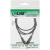 Cabo de áudio InLine 3,5 mm stereo ficha/conector fêmea 1 m